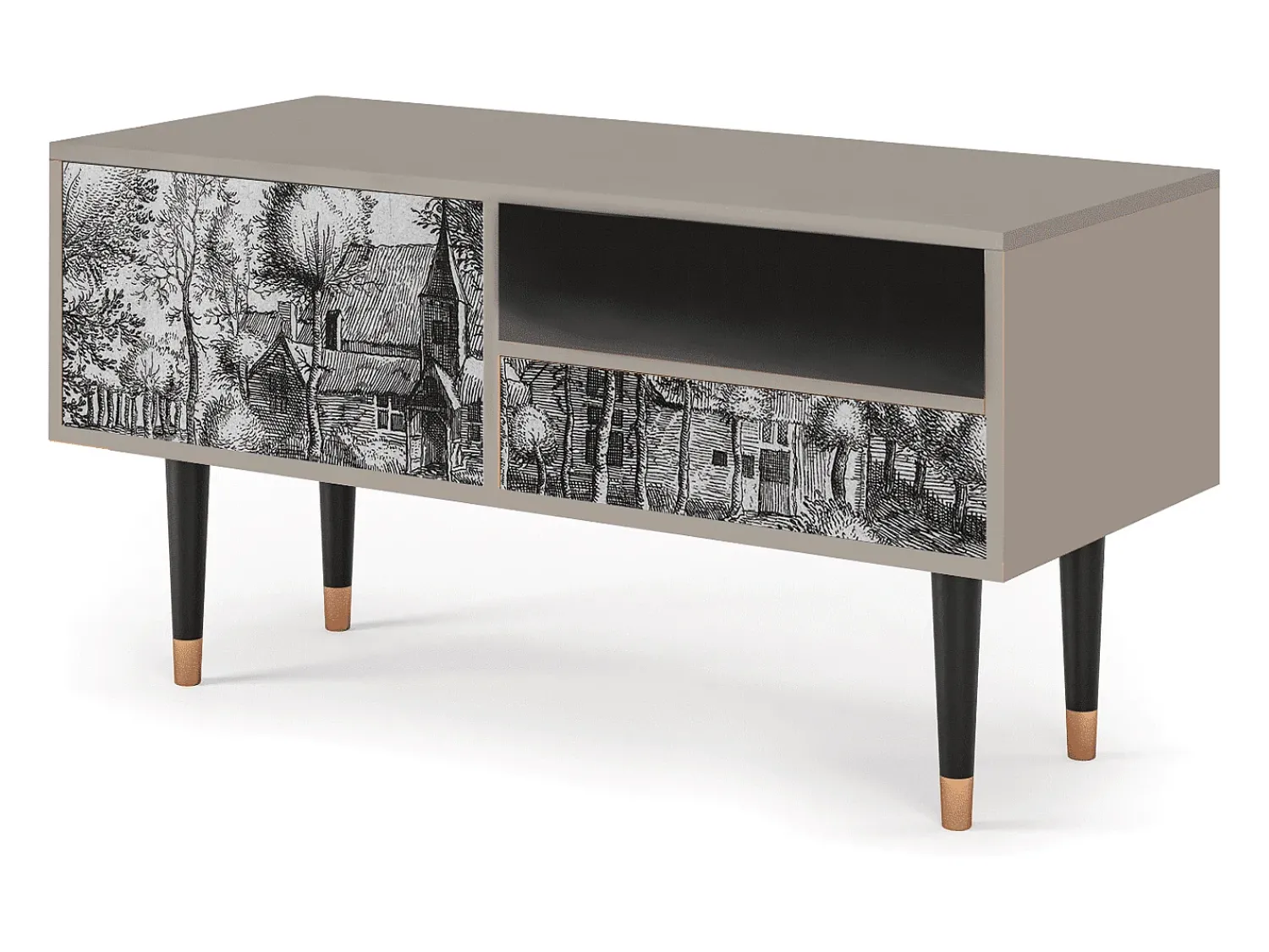 Discount Mueble de TV - 115х59х48 cm - T3 - A Pond, Areia Bege