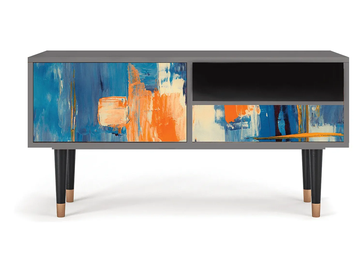 Mueble de TV - 115х59х48 cm - T3 - Abstract Expressionism, Cinza^ Móvel De Tv