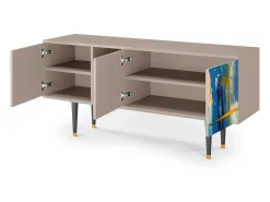 Móvel De Tv| Mueble de TV - 150х69х41 cm - T5 - Abstract Expressionism, Latte Bege