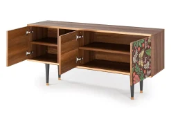 Móvel De Tv| Mueble de TV - 150х69х41 cm - T5 - Alice in Wonderland, Nogueira Castanho