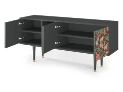 Móvel De Tv| Mueble de TV - 150х69х41 cm - T5 - Alice in Wonderland, Antracite Cinza antracite