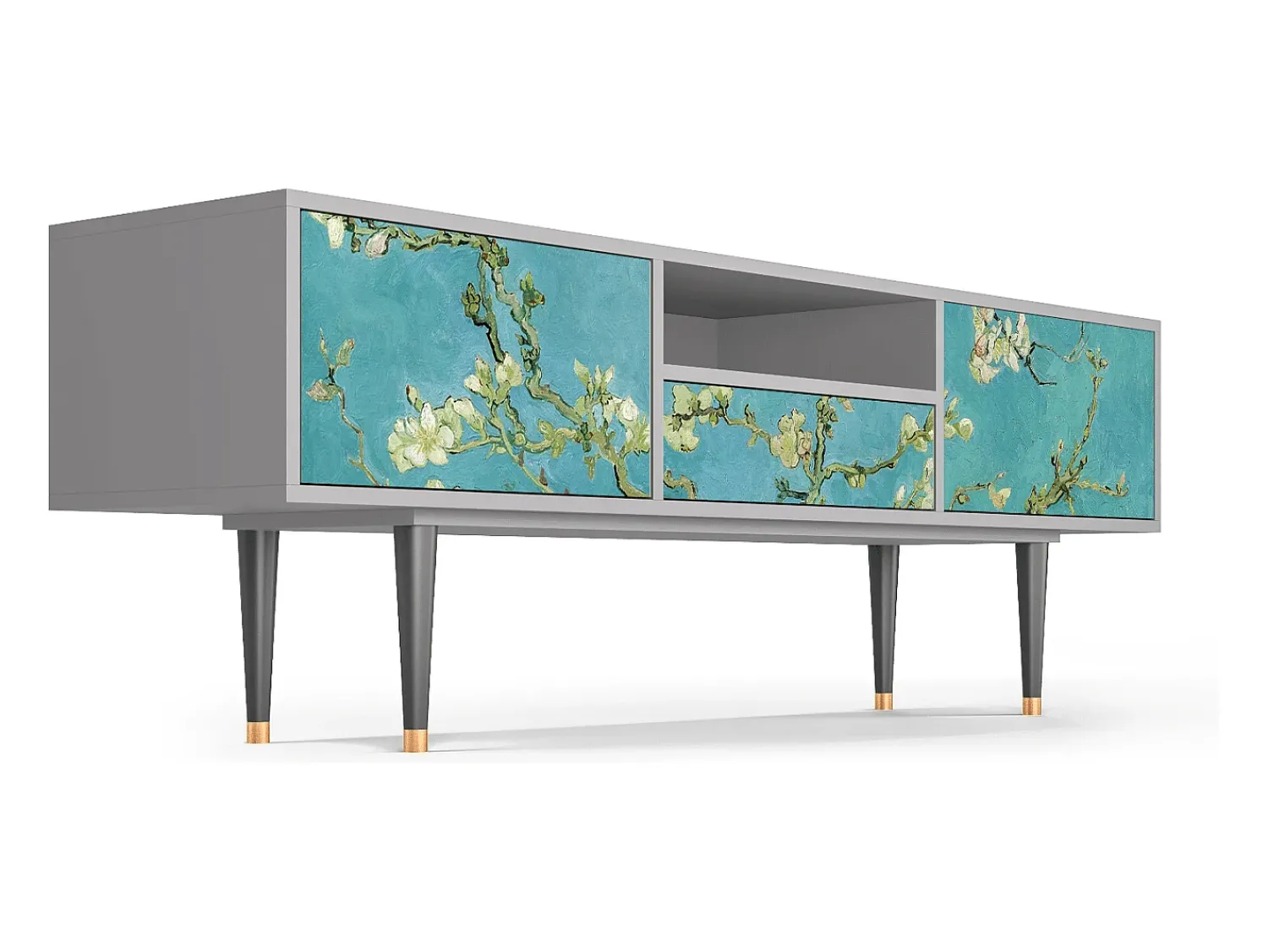 Móvel De Tv* Mueble de TV - 170х59х41 cm - T6 - Almond Blossom, Cinza Cinzento