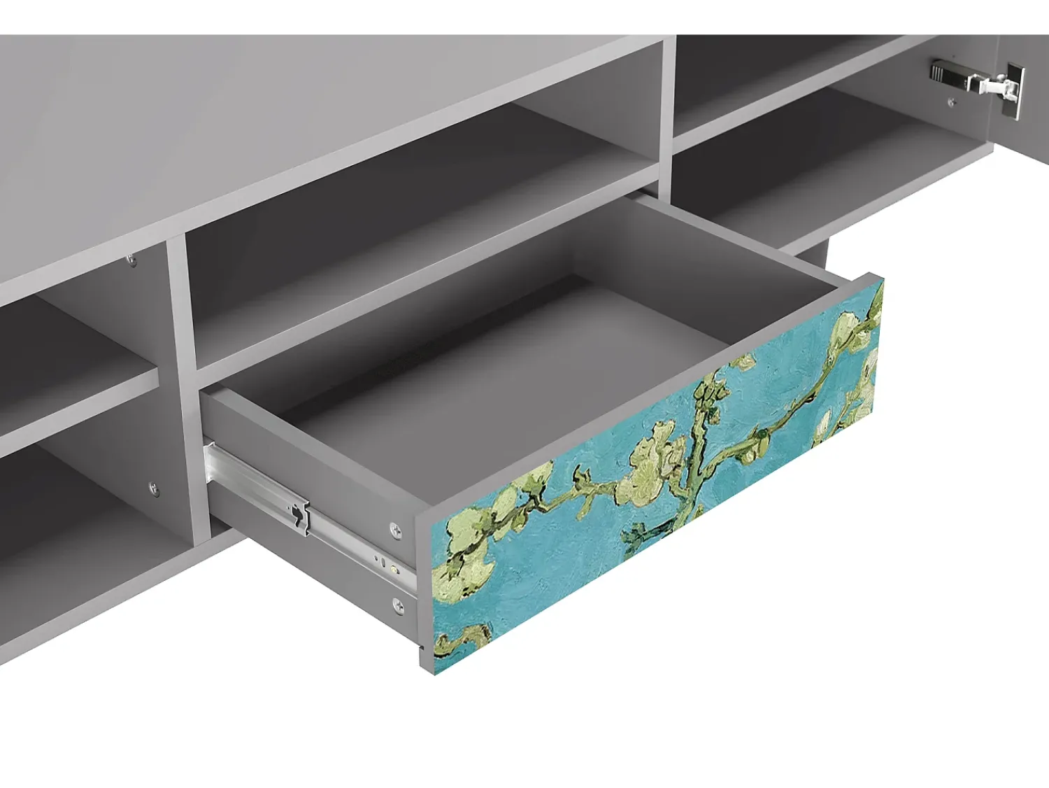 Móvel De Tv* Mueble de TV - 170х59х41 cm - T6 - Almond Blossom, Cinza Cinzento