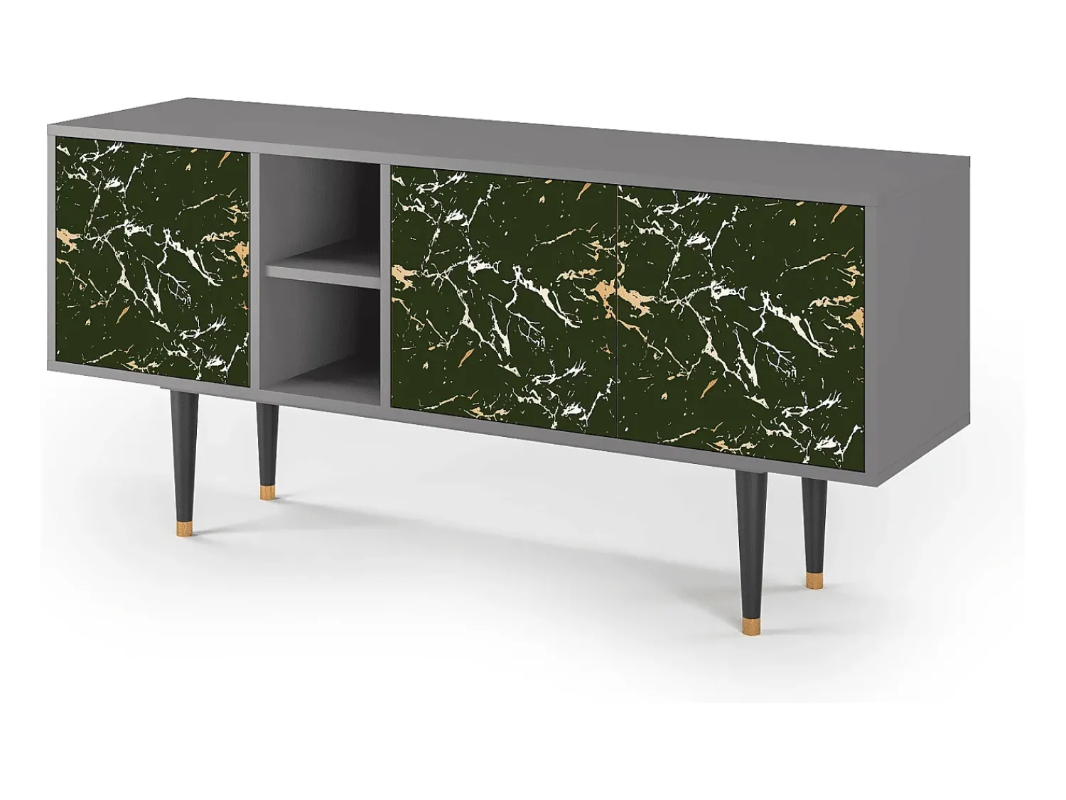 Móvel De Tv| Mueble de TV - 150х69х41 cm - T5 - Amazon Forest, Cinza Cinzento