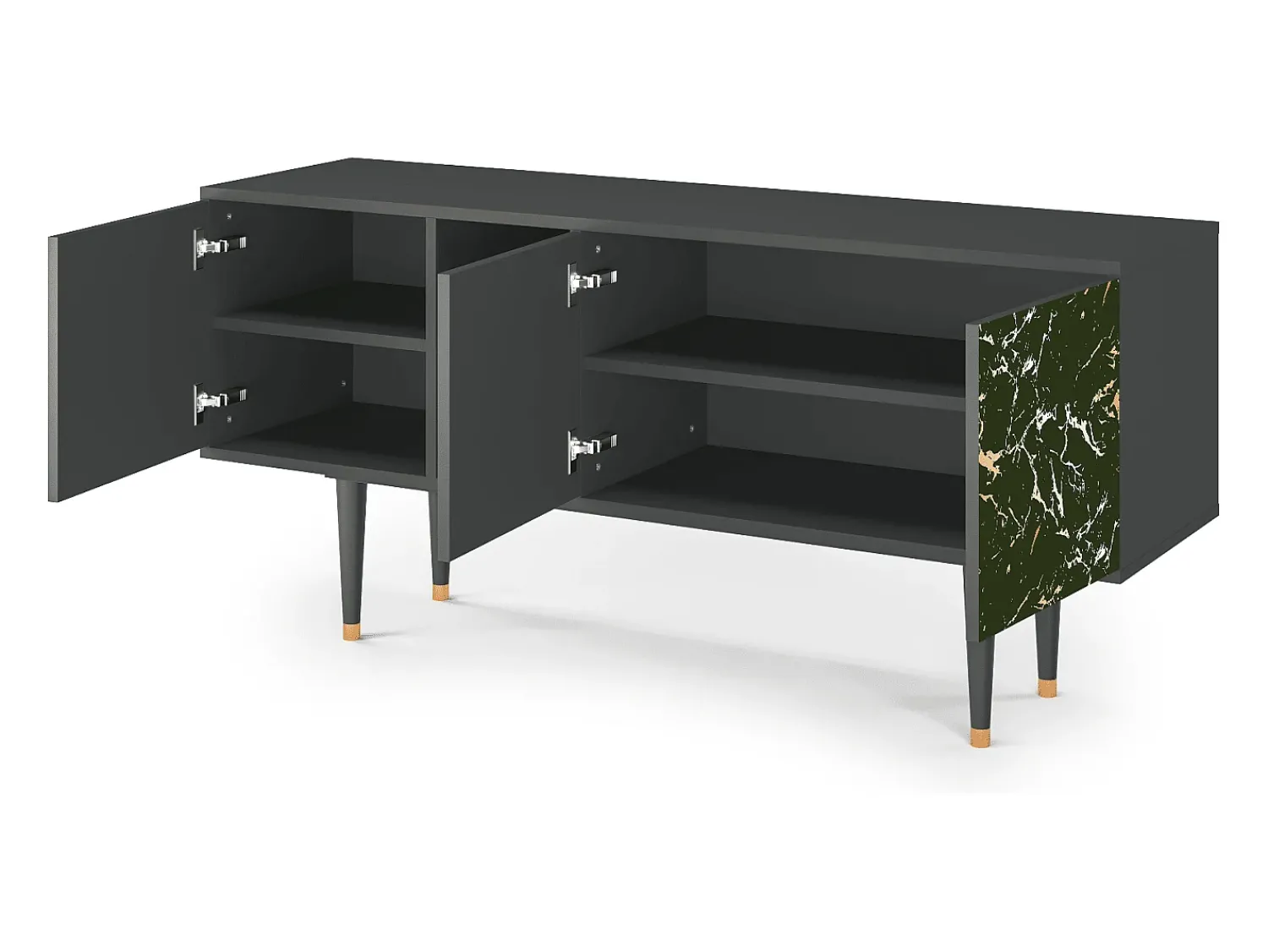 Móvel De Tv| Mueble de TV - 150х69х41 cm - T5 - Amazon Forest, Antracite Cinza antracite