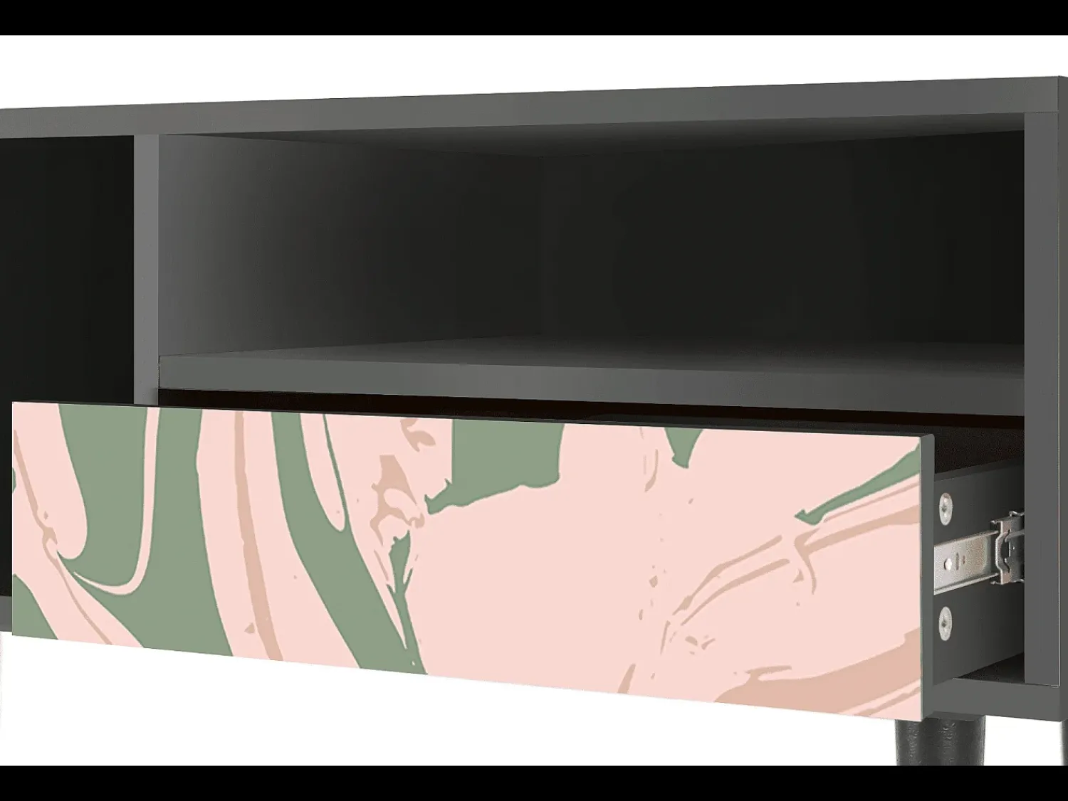 Móvel De Tv* Mueble de TV - 115х59х48 cm - T3 - Aquarelle, Antracite Cinza antracite