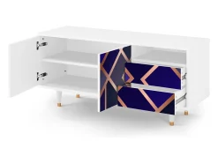 Mueble de TV - 125х56х41 cm - T7 - Aquamarine Getsby, Branco^ Móvel De Tv