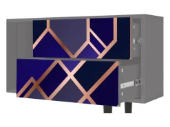 Móvel De Tv* Mueble de TV - 170х69х48 cm - T1 - Aquamarine Getsby, Cinza Cinzento