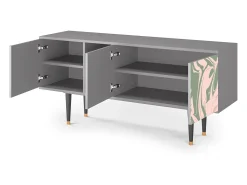 Móvel De Tv| Mueble de TV - 150х69х41 cm - T5 - Aquarelle, Cinza Cinzento