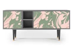 Móvel De Tv| Mueble de TV - 150х69х41 cm - T5 - Aquarelle, Cinza Cinzento