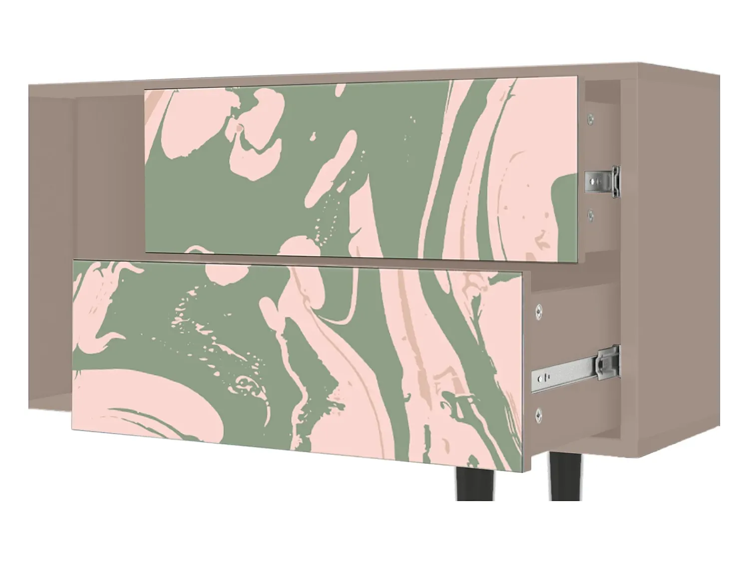 Móvel De Tv| Mueble de TV - 170х69х48 cm - T1 - Aquarelle, Latte Bege