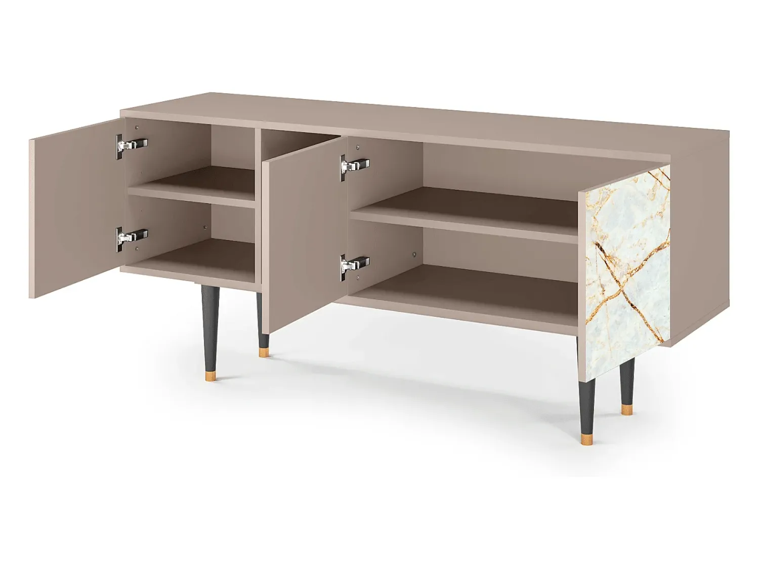 Móvel De Tv| Mueble de TV - 150х69х41 cm - T5 - Areiay Marble, Latte Bege