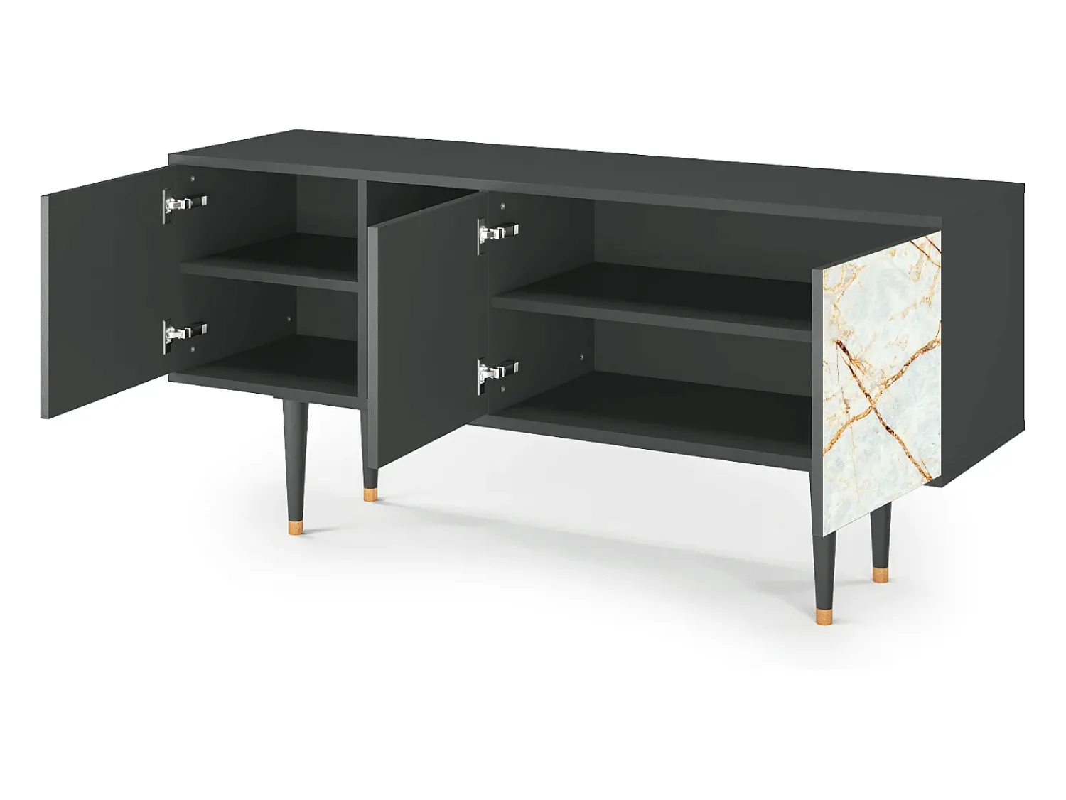 Online Mueble de TV - 150х69х41 cm - T5 - Areiay Marble, Antracite Cinza antracite