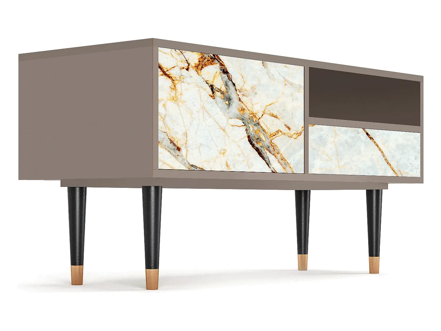 Móvel De Tv* Mueble de TV - 115х59х48 cm - T3 - Areiay Marble, Latte Bege