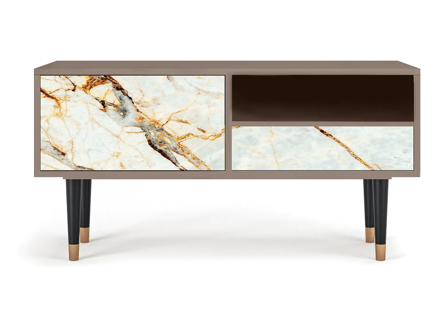 Móvel De Tv* Mueble de TV - 115х59х48 cm - T3 - Areiay Marble, Latte Bege