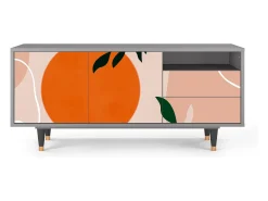 Móvel De Tv| Mueble de TV - 125х56х41 cm - T7 - Artwork, Cinza Cinzento