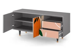 Móvel De Tv| Mueble de TV - 125х56х41 cm - T7 - Artwork, Cinza Cinzento