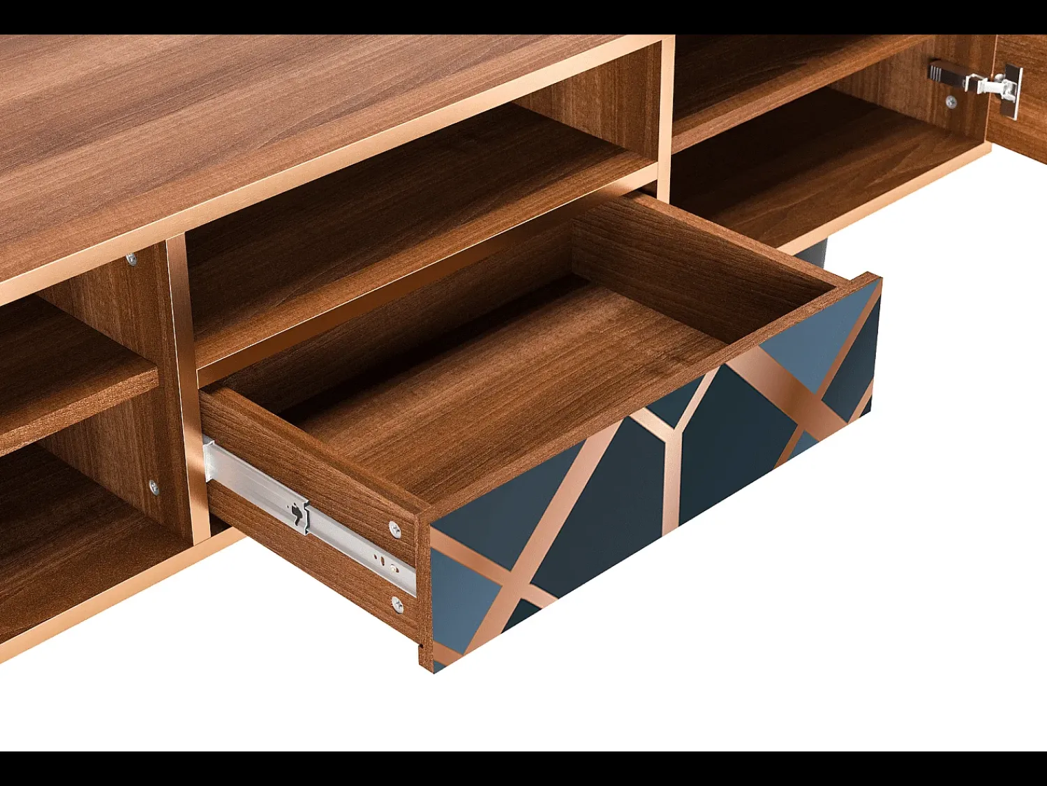 Móvel De Tv* Mueble de TV - 170х59х41 cm - T6 - Ashy 1920', Nogueira Castanho