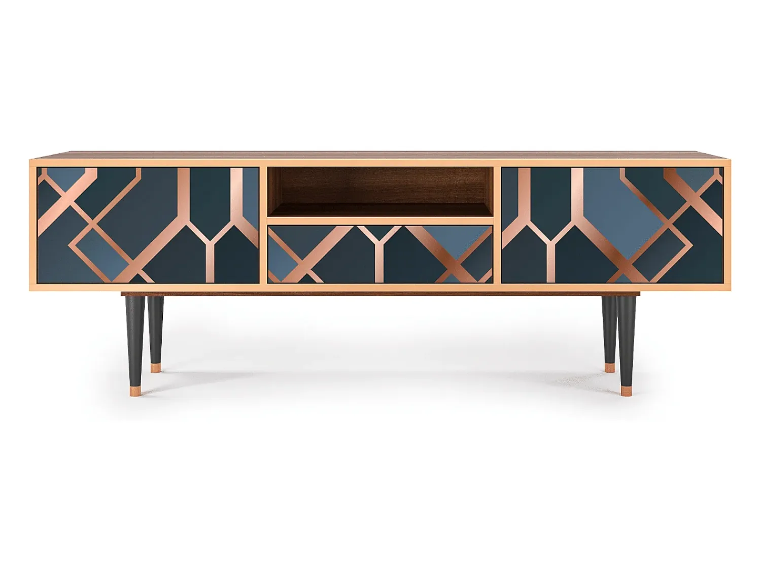 Móvel De Tv* Mueble de TV - 170х59х41 cm - T6 - Ashy 1920', Nogueira Castanho
