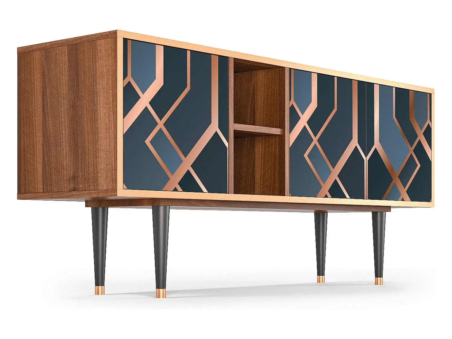 Discount Mueble de TV - 150х69х41 cm - T5 - Ashy 1920', Nogueira Castanho