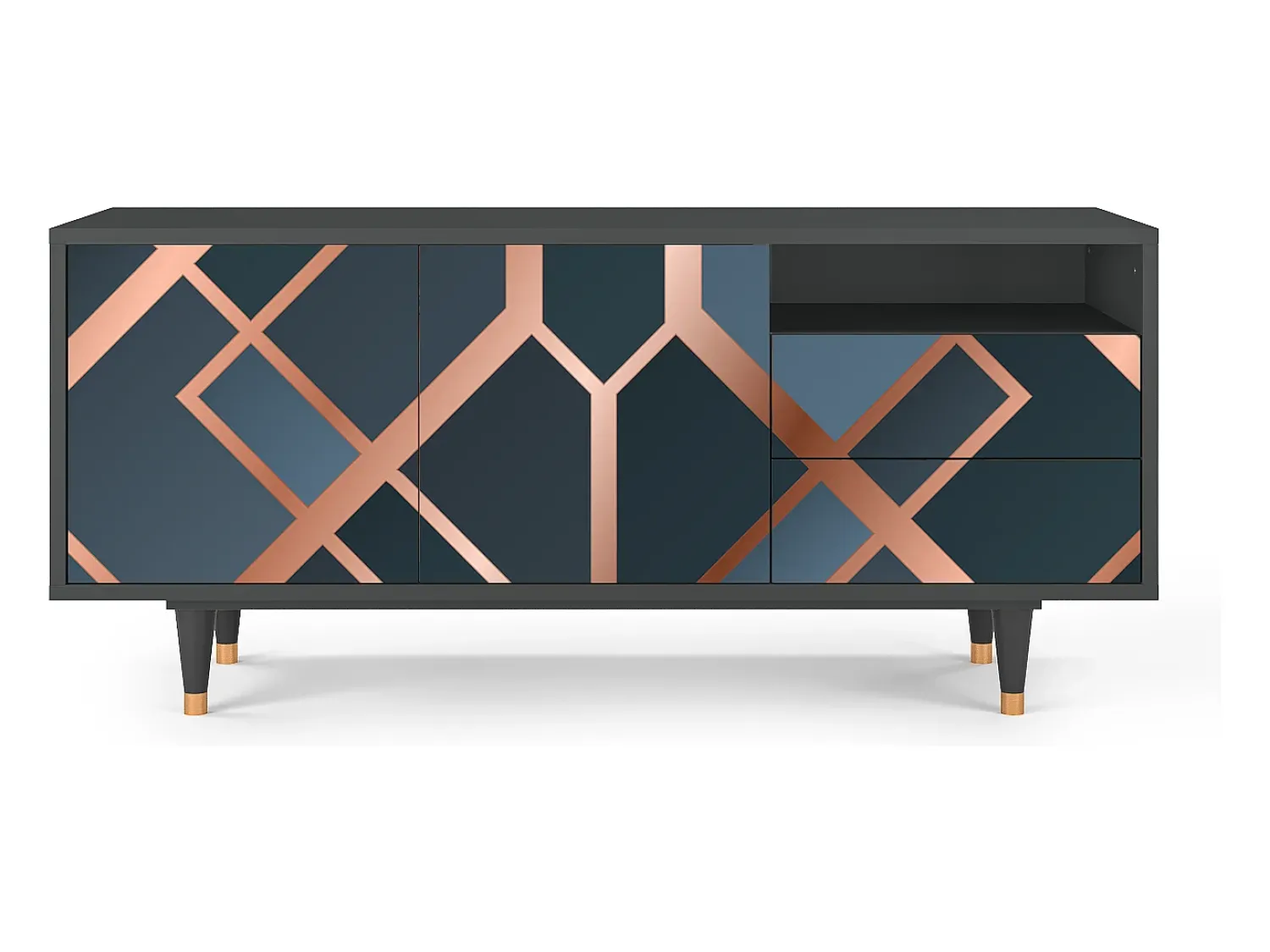 Móvel De Tv* Mueble de TV - 125х56х41 cm - T7 - Ashy 1920', Antracite Cinza antracite