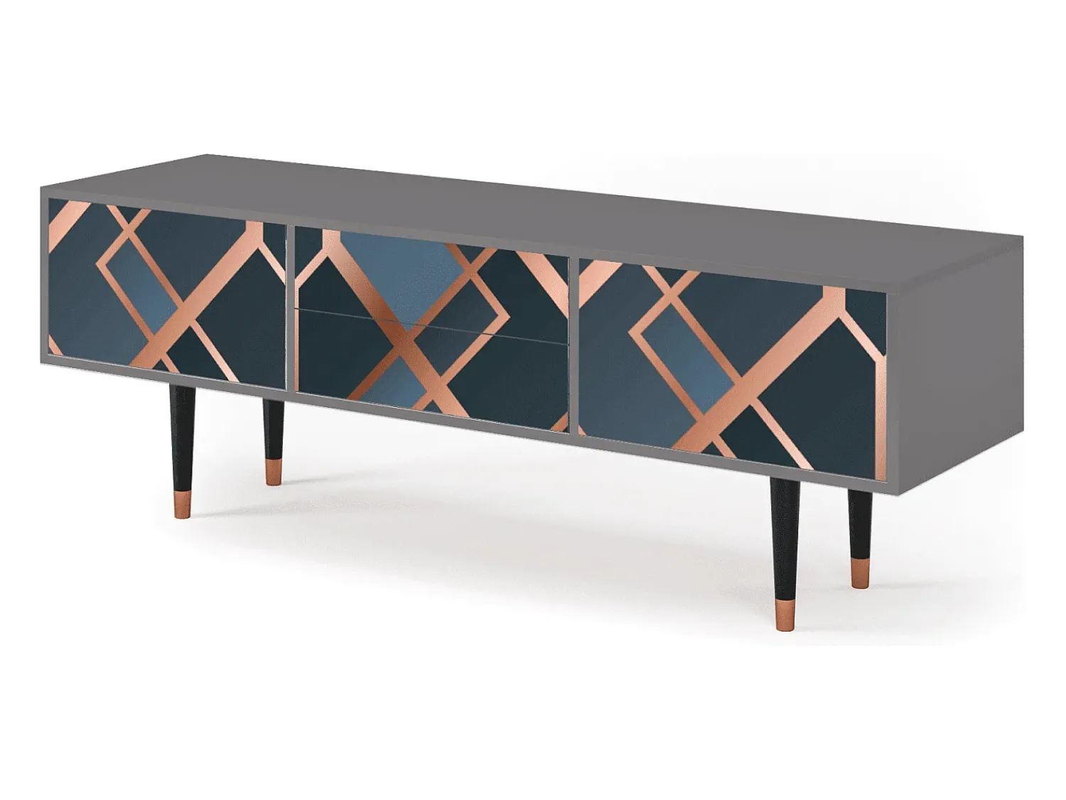 Móvel De Tv| Mueble de TV - 170х59х48 cm - T4 - Ashy 1920', Cinza Cinzento