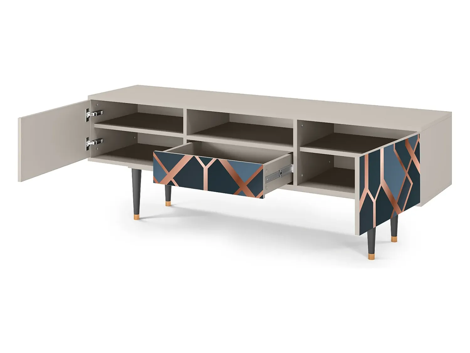 New Mueble de TV - 170х59х41 cm - T6 - Ashy 1920', Areia Bege