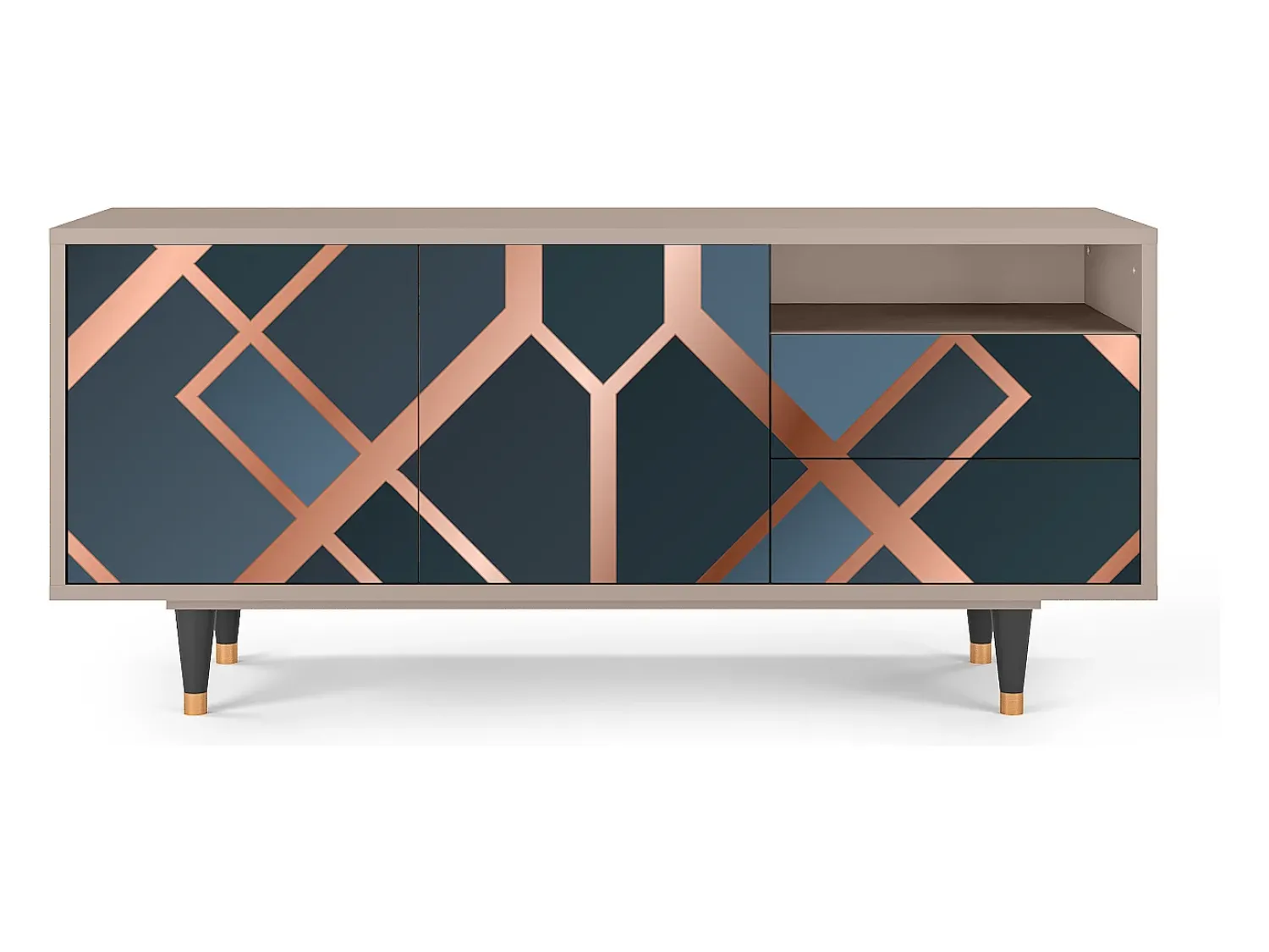 Móvel De Tv* Mueble de TV - 125х56х41 cm - T7 - Ashy 1920', Latte Bege