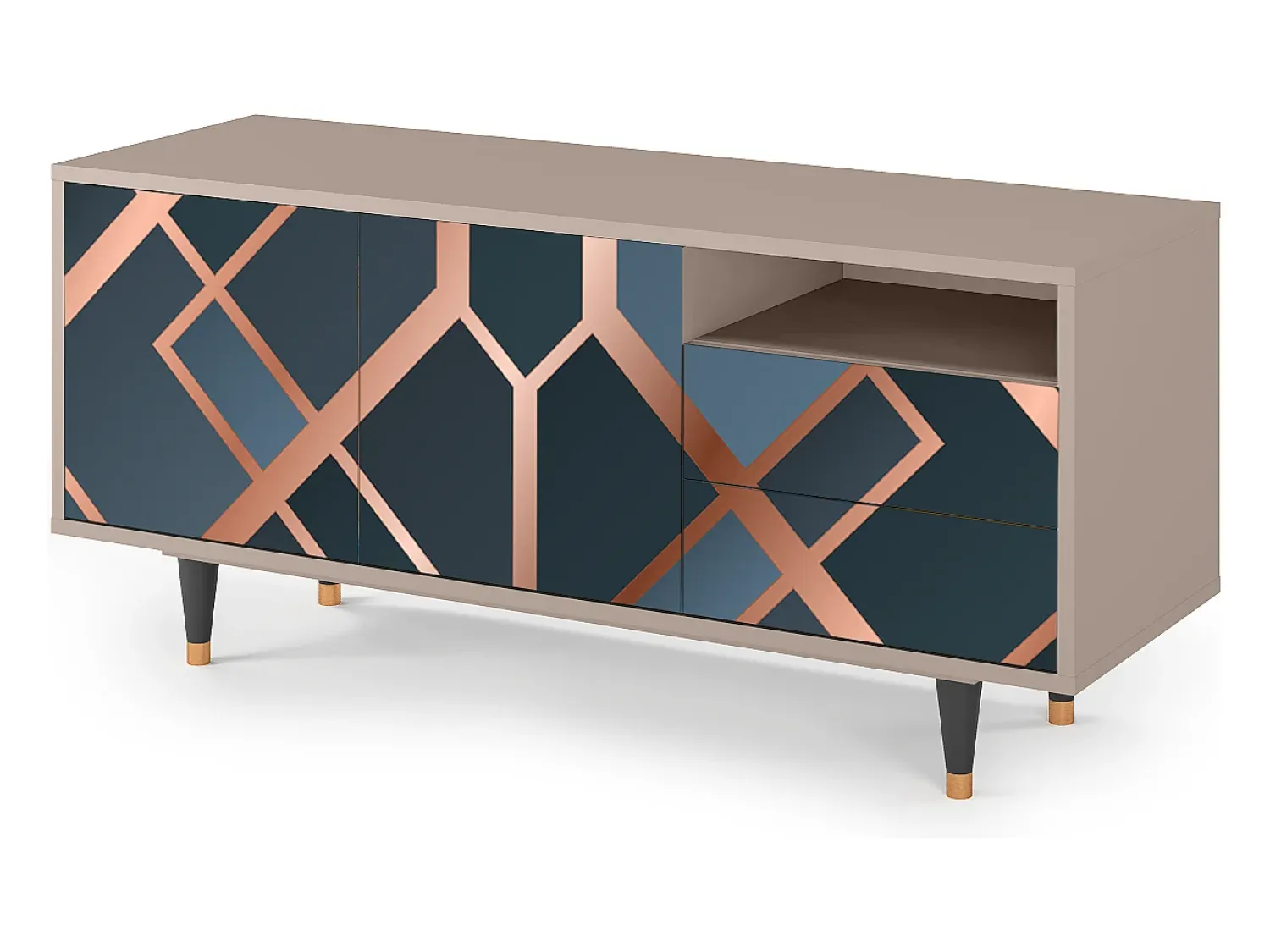 Móvel De Tv* Mueble de TV - 125х56х41 cm - T7 - Ashy 1920', Latte Bege