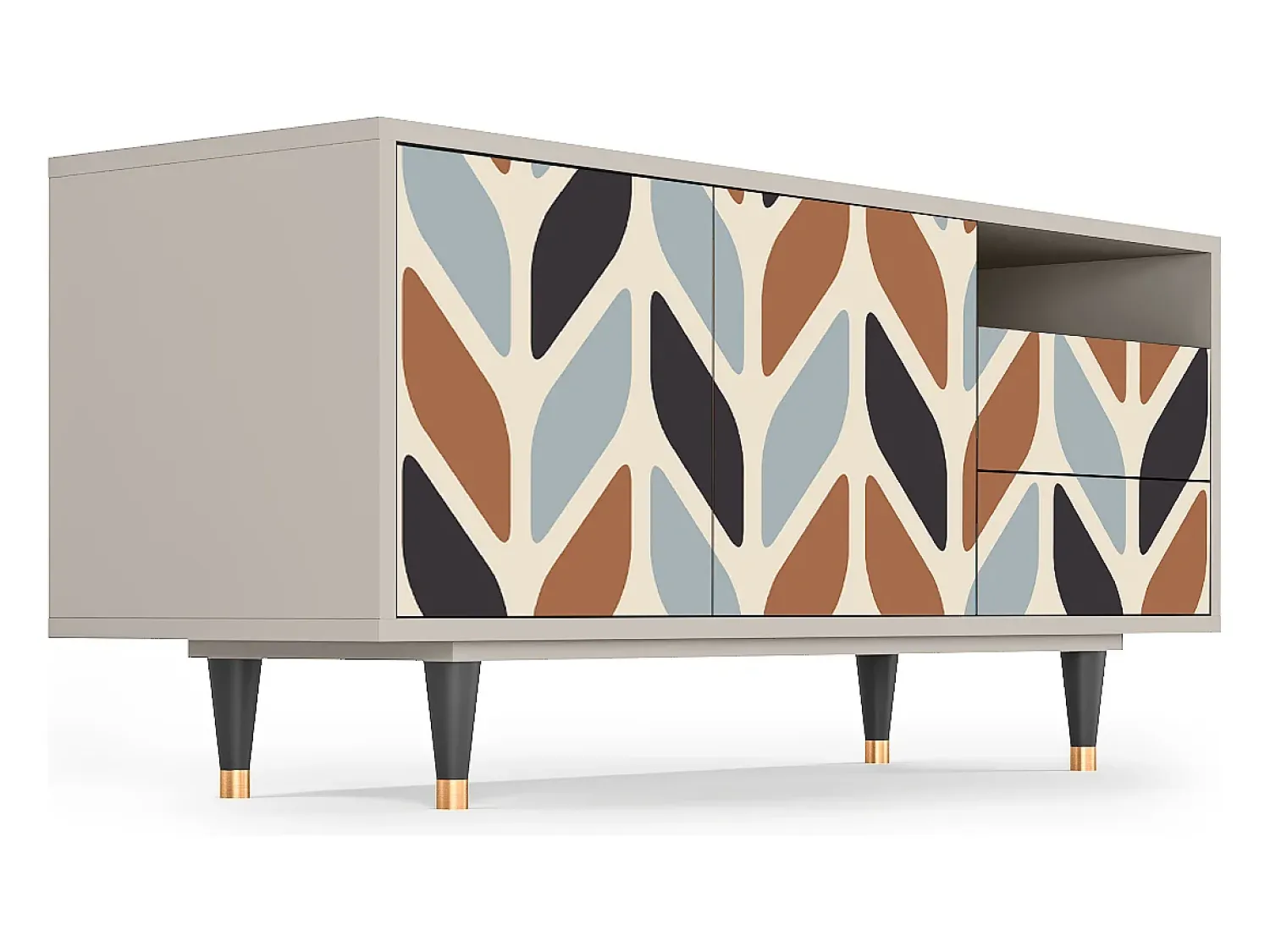 Móvel De Tv| Mueble de TV - 125х56х41 cm - T7 - Beige Laure, Areia Bege