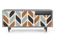 Mueble de TV - 125х56х41 cm - T7 - Beige Laure, Cinza^ Móvel De Tv