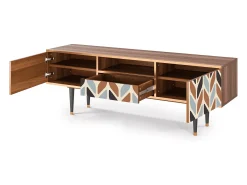 Móvel De Tv| Mueble de TV - 170х59х41 cm - T6 - Beige Laure, Nogueira Castanho