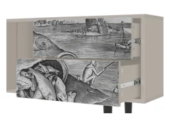 Móvel De Tv| Mueble de TV - 170х69х48 cm - T1 - Big Fish Eat Little, Areia Bege