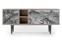 New Mueble de TV - 150х69х41 cm - T5 - Big Fish Eat Little, Latte Bege