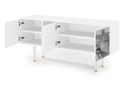 Móvel De Tv* Mueble de TV - 150х69х41 cm - T5 - Big Fish Eat Little, Branco Bege