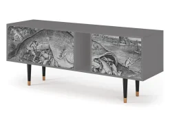 Móvel De Tv* Mueble de TV - 170х69х48 cm - T1 - Big Fish Eat Little, Cinza Cinzento