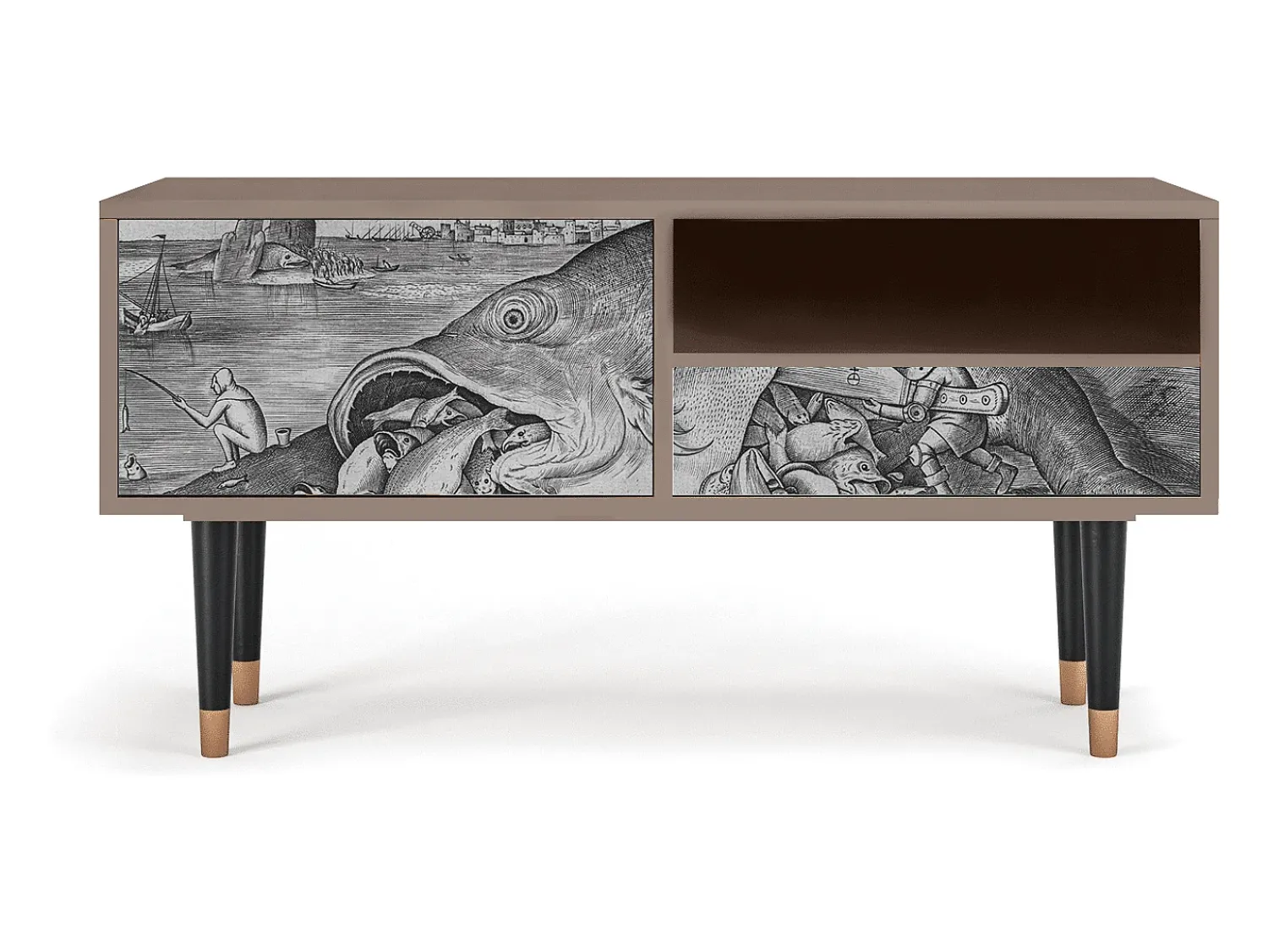 Mueble de TV - 115х59х48 cm - T3 - Big Fish Eat Little, Latte^ Móvel De Tv