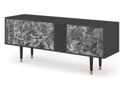 New Mueble de TV - 170х69х48 cm - T1 - Bird Dropping, Antracite Cinza antracite