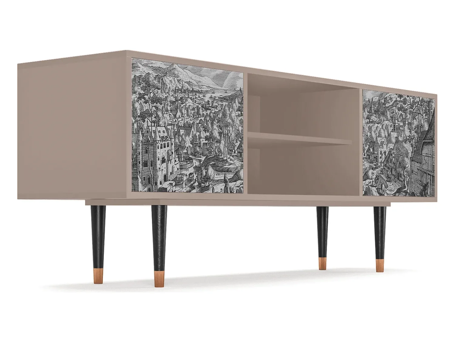 Mueble de TV - 170х69х48 cm - T2 - Bird Dropping, Latte Bege