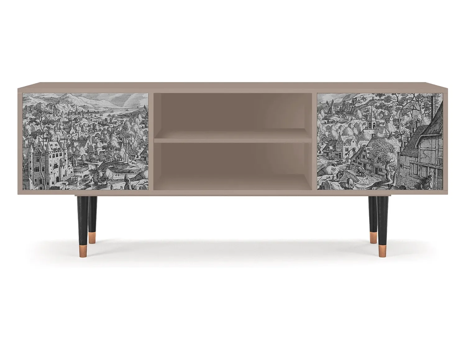 Mueble de TV - 170х69х48 cm - T2 - Bird Dropping, Latte Bege