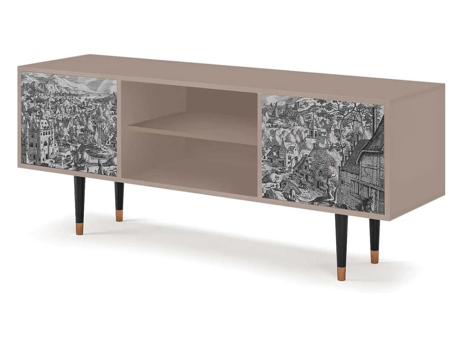 Mueble de TV - 170х69х48 cm - T2 - Bird Dropping, Latte Bege