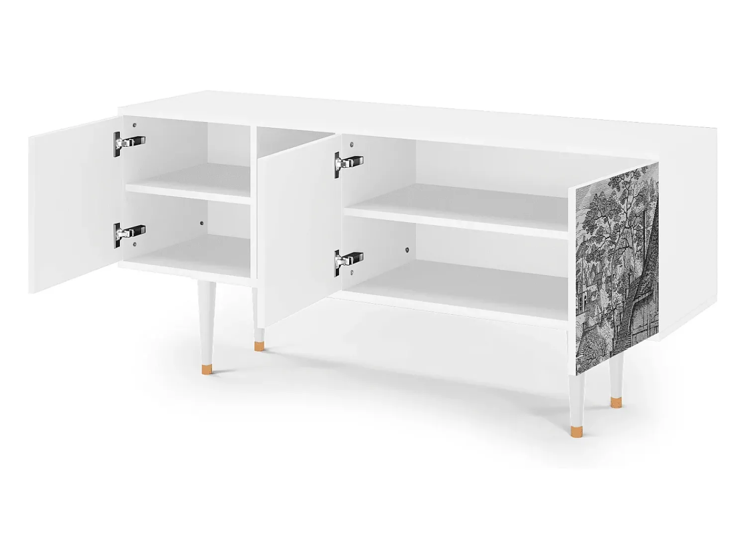 Clearance Mueble de TV - 150х69х41 cm - T5 - Bird Dropping, Branco Bege