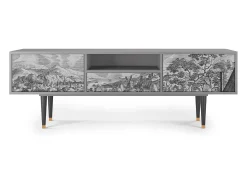 Móvel De Tv| Mueble de TV - 170х59х41 cm - T6 - Bird Dropping, Cinza Cinzento