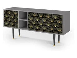 Móvel De Tv| Mueble de TV - 150х69х41 cm - T5 - Bird of Juno, Cinza Cinzento