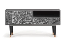 Mueble de TV - 115х59х48 cm - T3 - Bird Dropping, Cinza^ Móvel De Tv