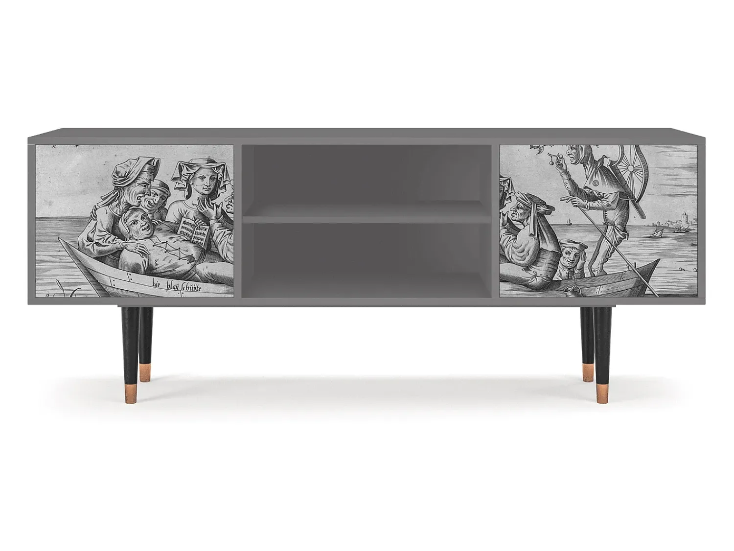 Móvel De Tv* Mueble de TV - 170х69х48 cm - T2 - Blau Schuyte, Cinza Cinzento