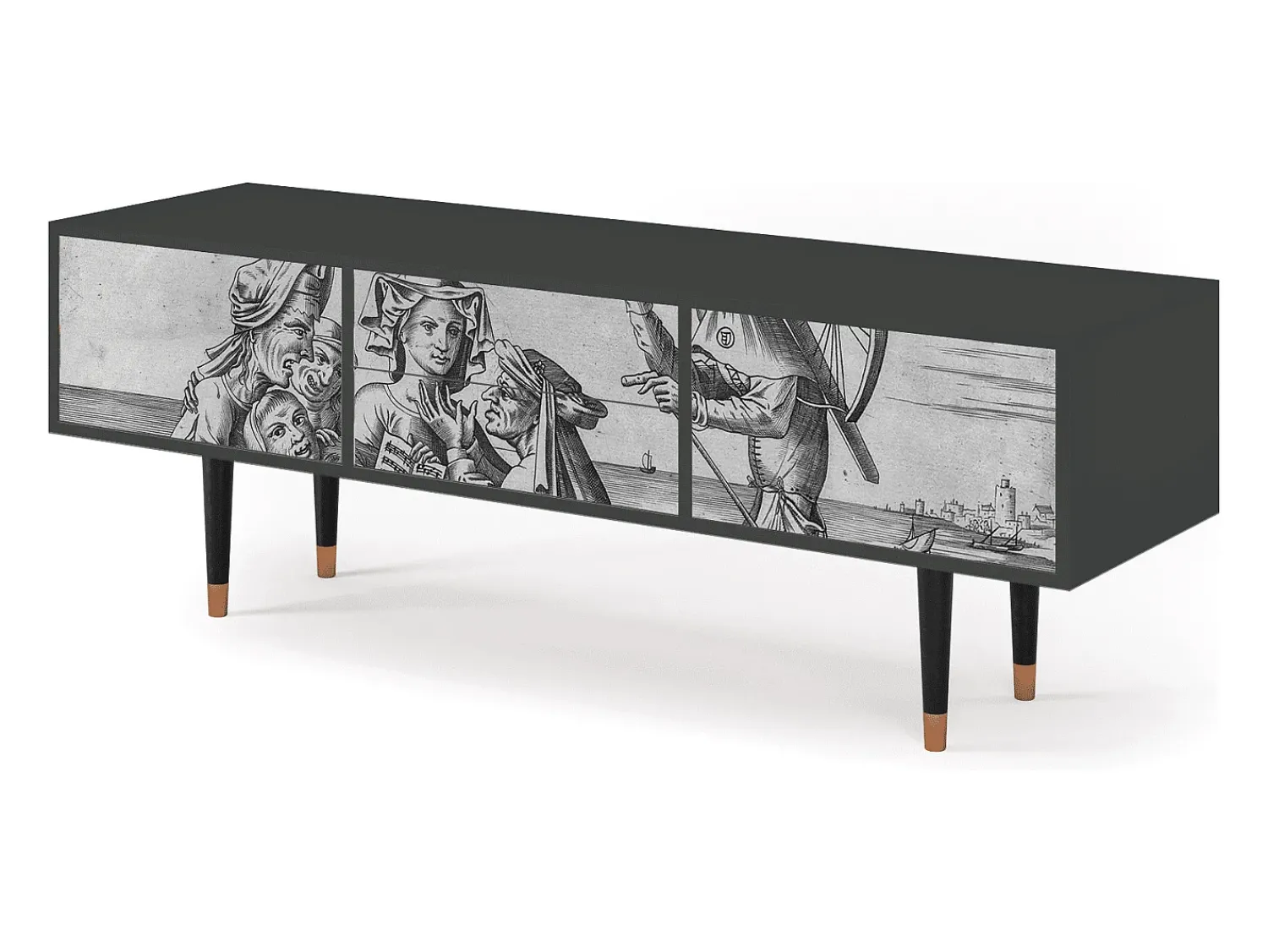 Móvel De Tv| Mueble de TV - 170х59х48 cm - T4 - Blau Schuyte, Antracite Cinza antracite