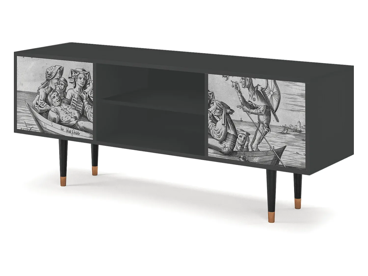Móvel De Tv| Mueble de TV - 170х69х48 cm - T2 - Blau Schuyte, Antracite Cinza antracite