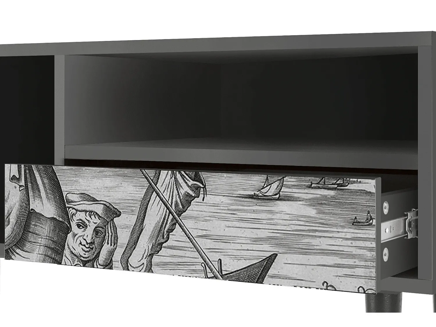 Mueble de TV - 115х59х48 cm - T3 - Blau Schuyte, Antracite^ Móvel De Tv
