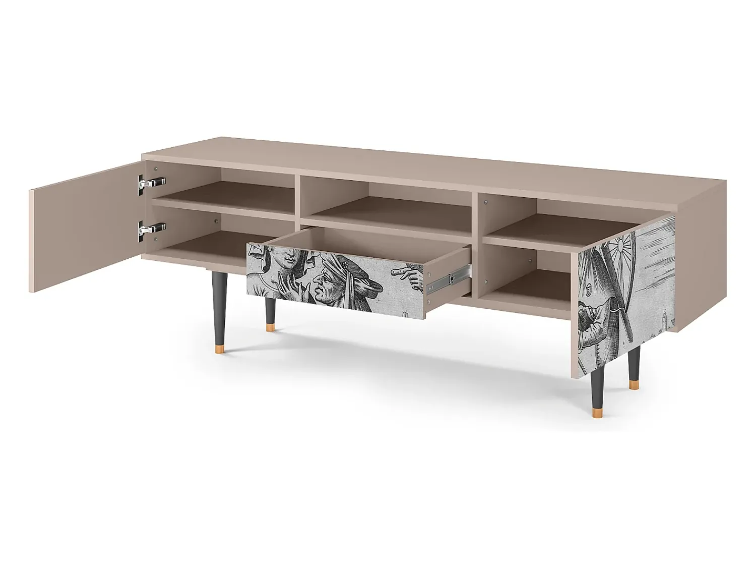 Móvel De Tv* Mueble de TV - 170х59х41 cm - T6 - Blau Schuyte, Latte Bege